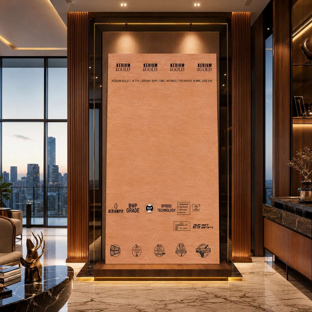 Kedium Gold panel against ocean waves, showcasing waterproof performance