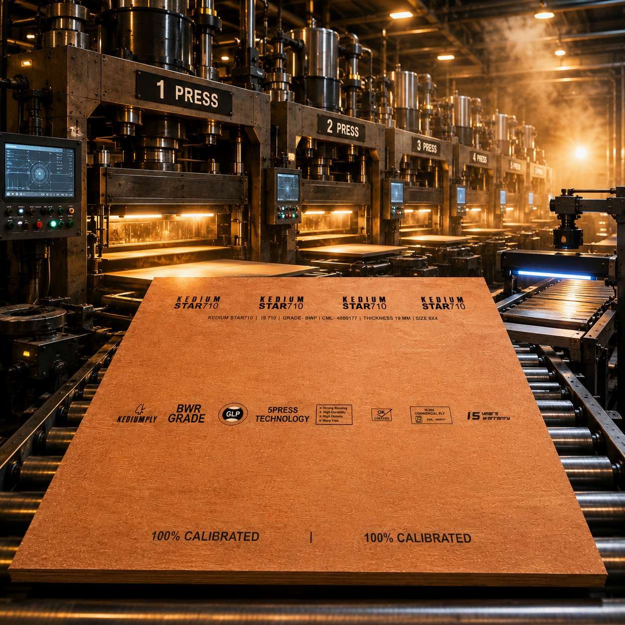 Kedium Star 710 panel on the 5-press manufacturing line