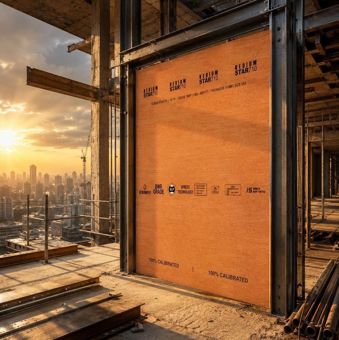 Kedium Star 710 panel installed at a high-rise construction site