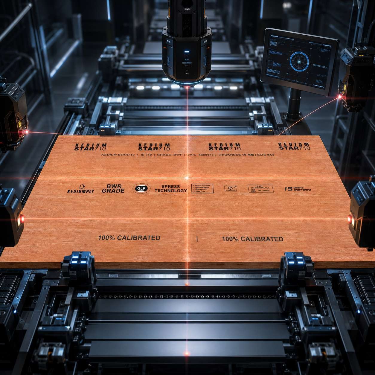 Kedium Star 710 panel under robotic quality scanning